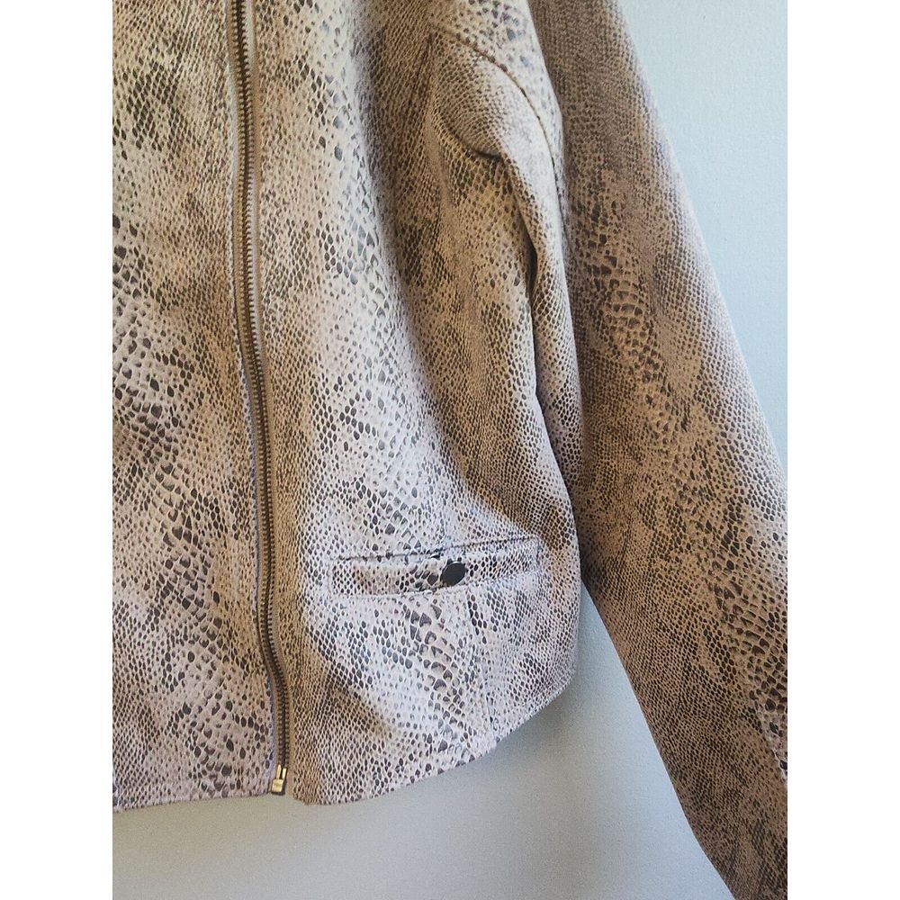 Haute Monde Women's Sz XL Full Zip Snake Skin Print Moto Motorcycle‎ Jacket - Picture 4 of 6